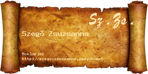 Szegő Zsuzsanna névjegykártya
